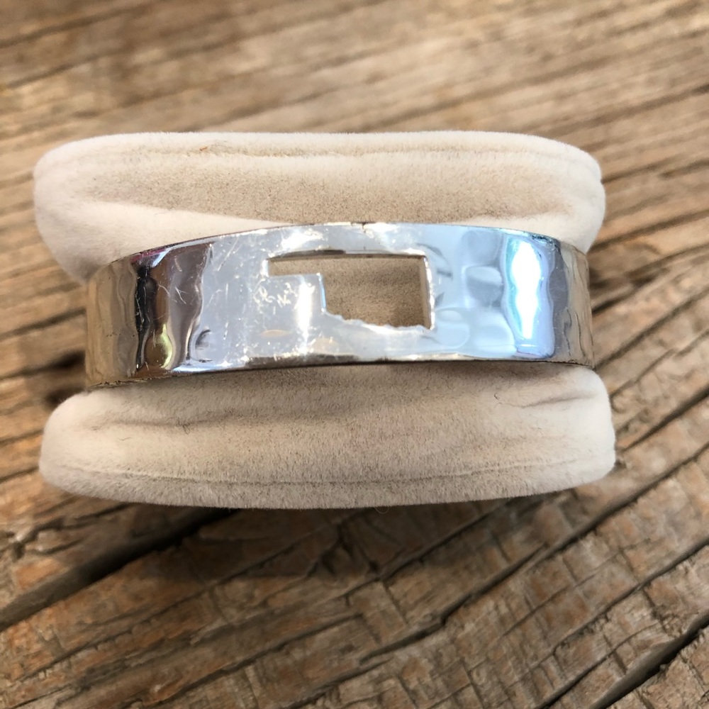 Silver Oklahoma Rustic Cuff